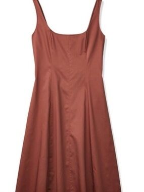 Club Monaco Rust-Tone Scoop-Neck Midi Dress